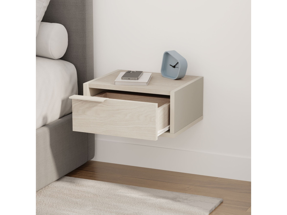 Table de chevet murale en bois "Eco" - 40 x 30 x 19 cm - Grès