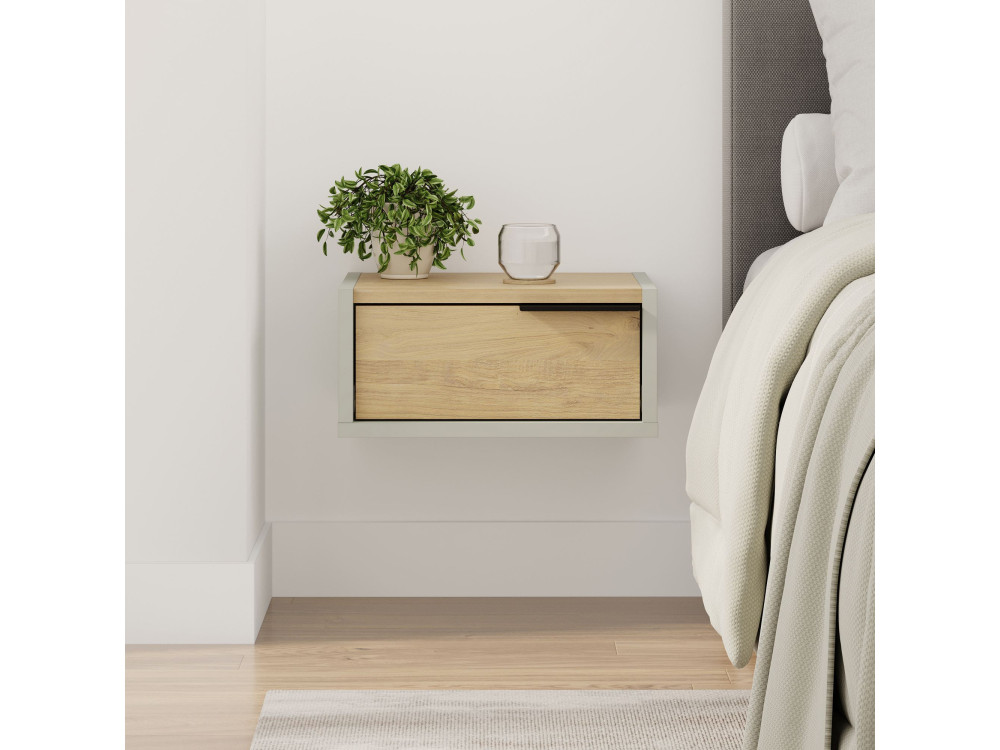 Table de chevet murale en bois "Eco" - 40 x 30 x 19 cm - Vert