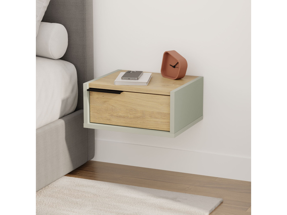 Table de chevet murale en bois "Eco" - 40 x 30 x 19 cm - Vert