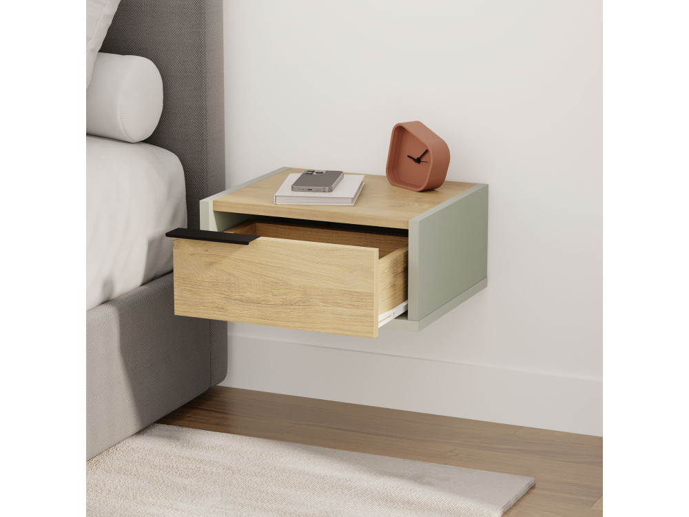 Table de chevet murale en bois "Eco" - 40 x 30 x 19 cm - Vert