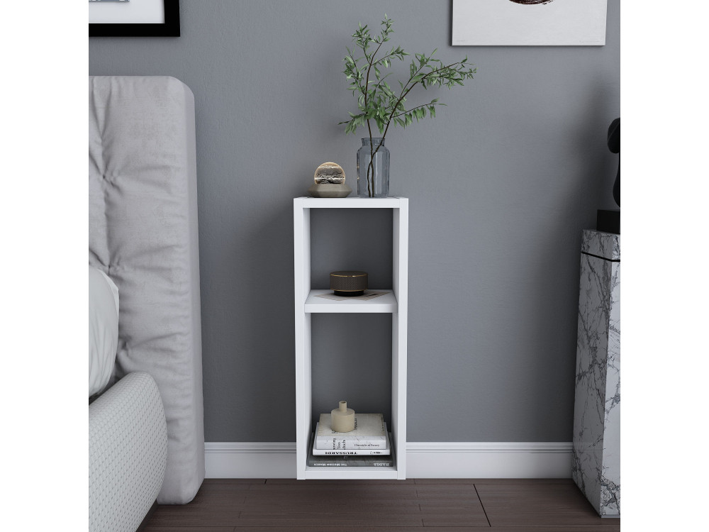 Table de chevet en bois "Sault" - 23 x 22 x 60 cm - Blanc