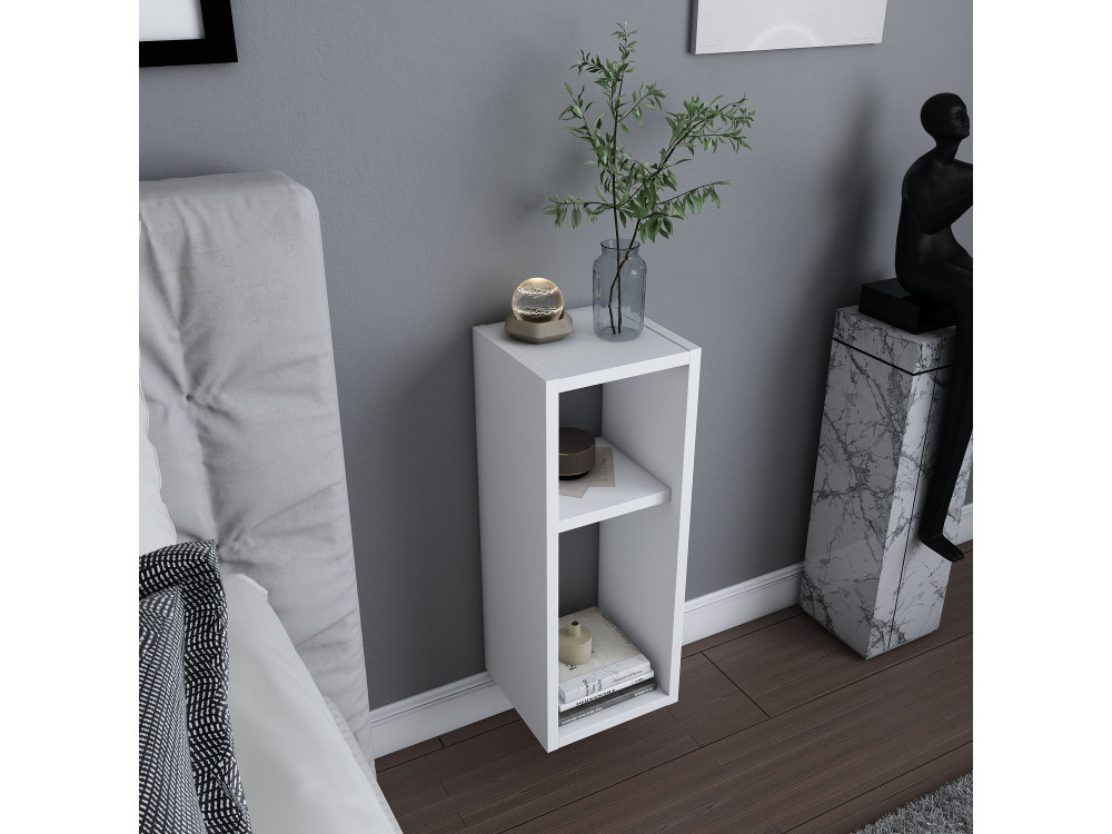 Table de chevet en bois "Sault" - 23 x 22 x 60 cm - Blanc