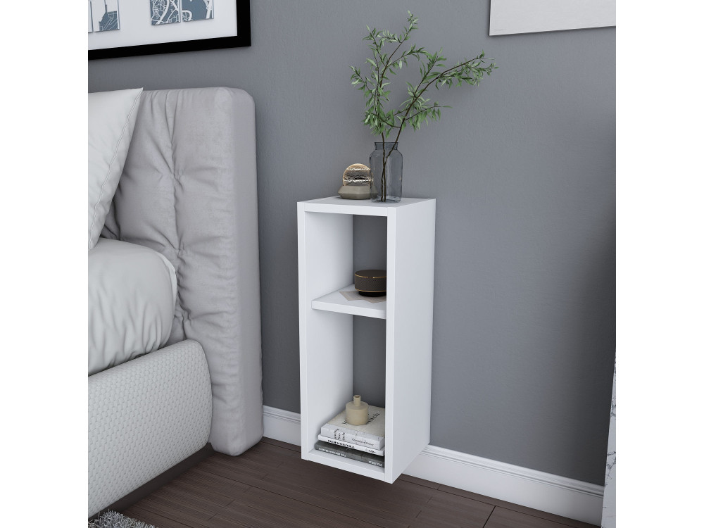 Table de chevet en bois "Sault" - 23 x 22 x 60 cm - Blanc