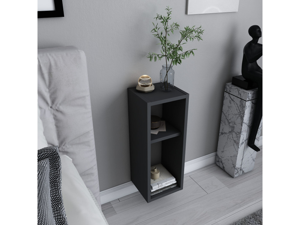 Table de chevet en bois "Sault" - 23 x 22 x 60 cm - Gris anthracite