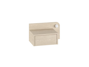 Table de chevet avec ampoule en bois "Dotta" - 52 x 30 x 28 cm - Beige
