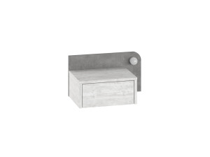 Table de chevet avec ampoule en bois "Dotta" - 52 x 30 x 28 cm - Gris
