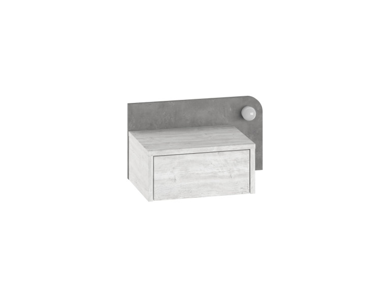 Table de chevet avec ampoule en bois "Dotta" - 52 x 30 x 28 cm - Gris
