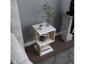 Table de chevet en bois "Carter" - 30 x 30 x 49 cm - Blanc