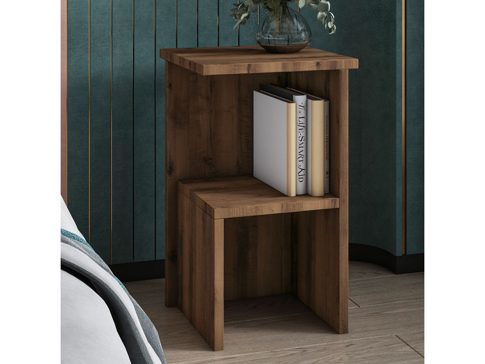 Table de chevet en bois "Roisin" - 30 x 30 x 50 cm - Marron