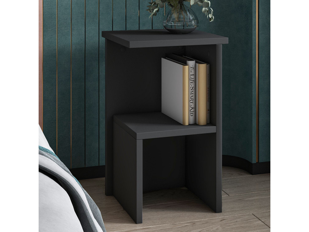 Table de chevet en bois "Roisin" - 30 x 30 x 50 cm - Gris anthracite