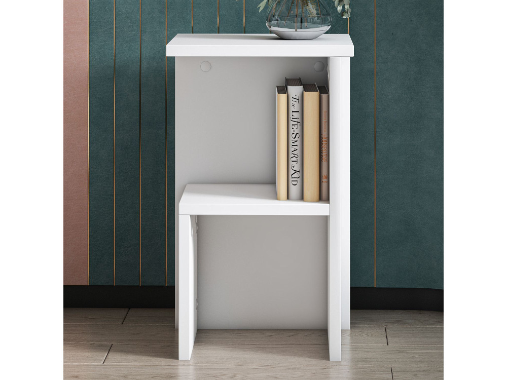 Table de chevet en bois "Roisin" - 30 x 30 x 50 cm - Blanc