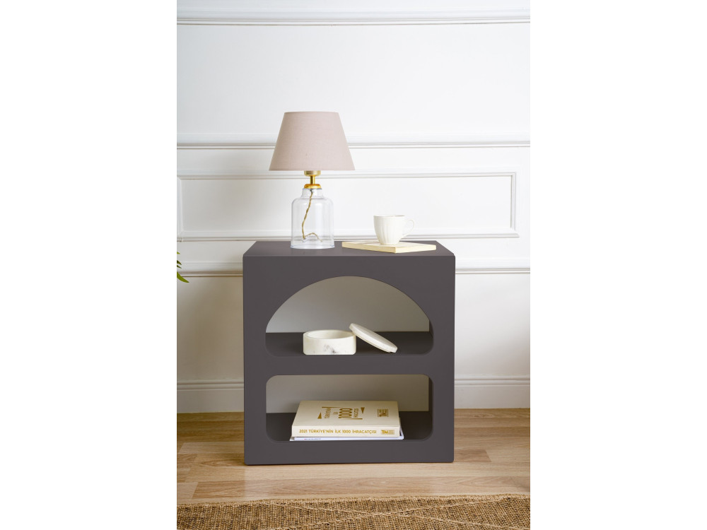 Table de chevet en bois "Lorin" - 50 x 40 x 50 cm - Gris anthracite