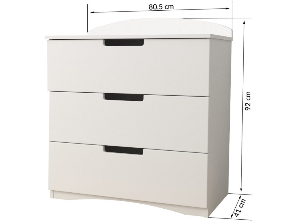Commode pour enfants "Classic" - 80,5 x 80 x 41 cm - Blanc