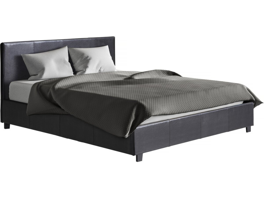 Lit double avec coffre "Carla" - 140 x 190 cm - Noir