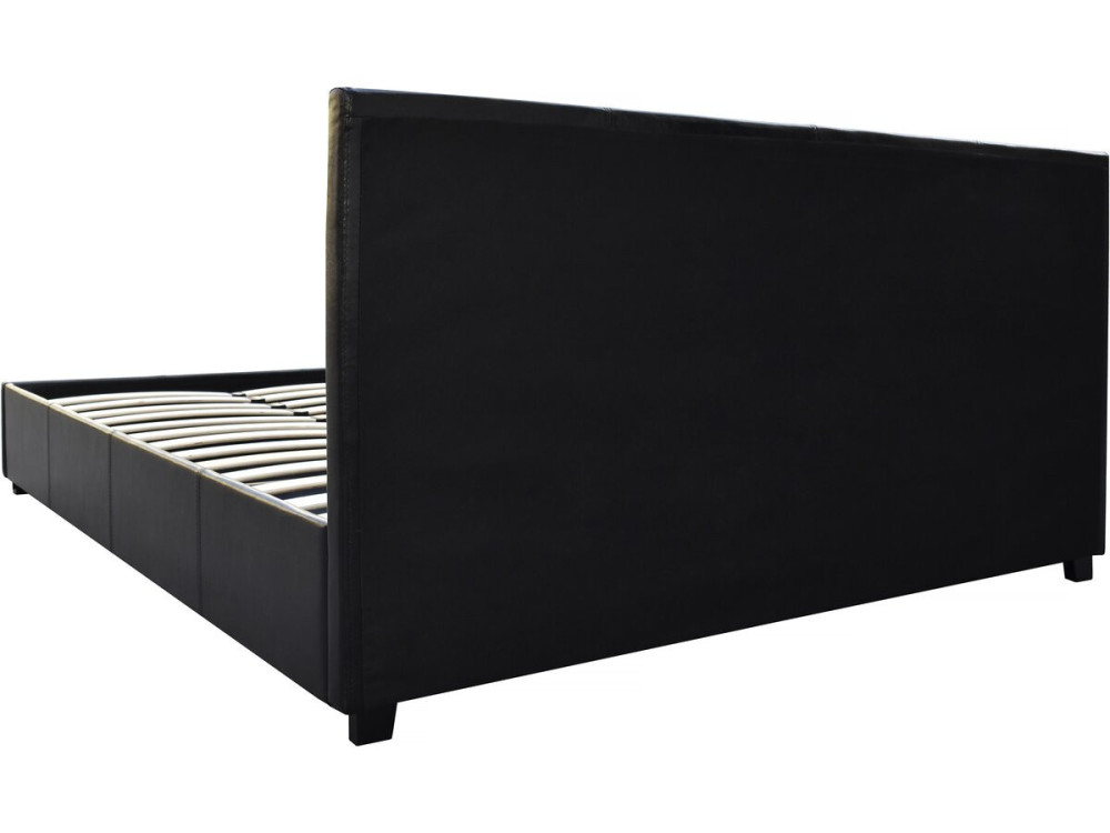 Lit double avec coffre "Carla" - 160 x 200 cm - Noir