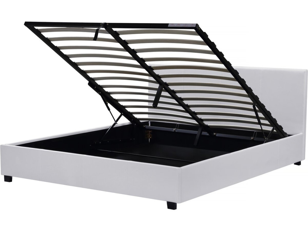 Lit double avec coffre "Carla" - 140 x 190 cm - Blanc