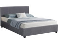 Lit double avec coffre "Carla" - 140 x 190 cm - Noir - Gris