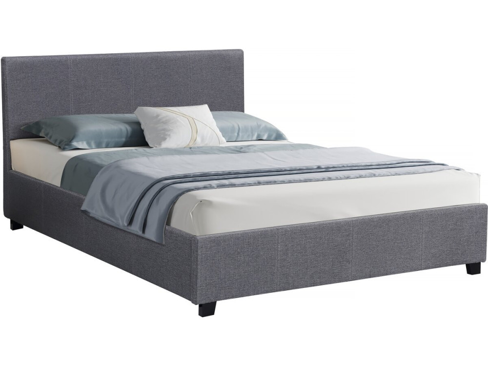 Lit double avec coffre "Carla" - 180 x 200 - Gris