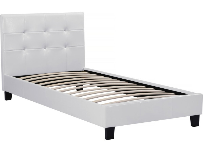 Lit simple en pvc "Julia" - 90 x 190 cm - Blanc