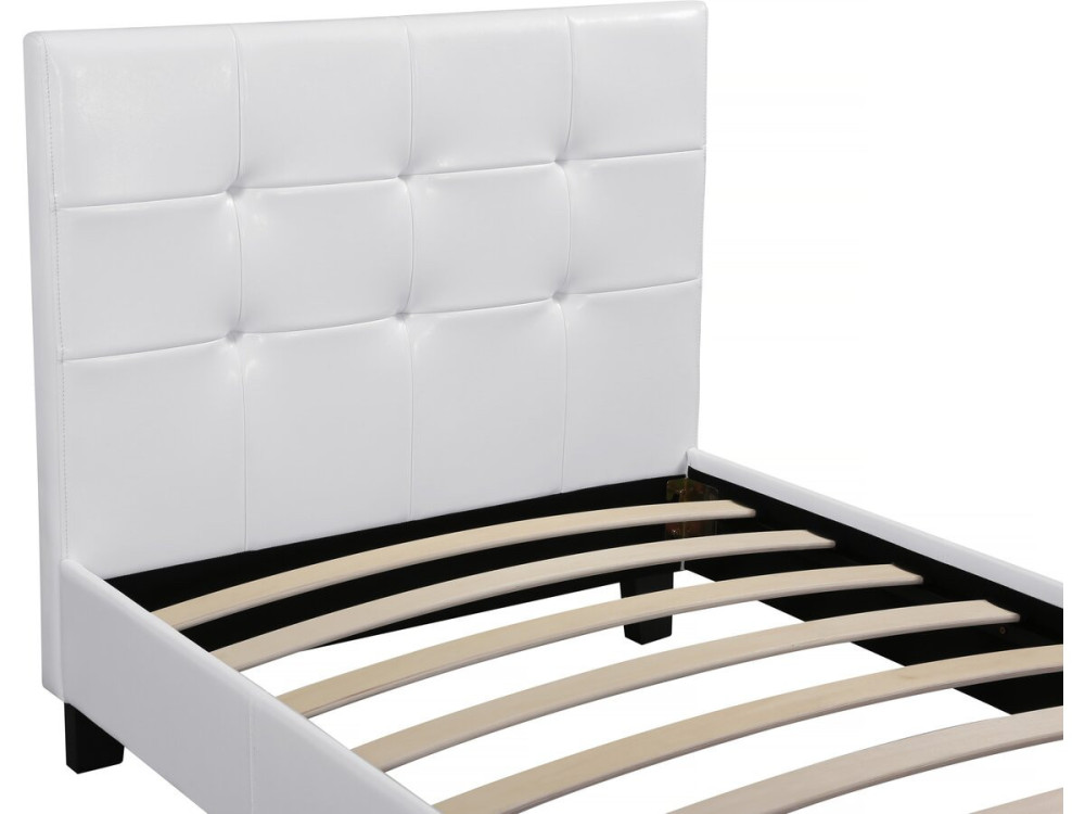 Lit simple en pvc "Julia" - 90 x 190 cm - Blanc