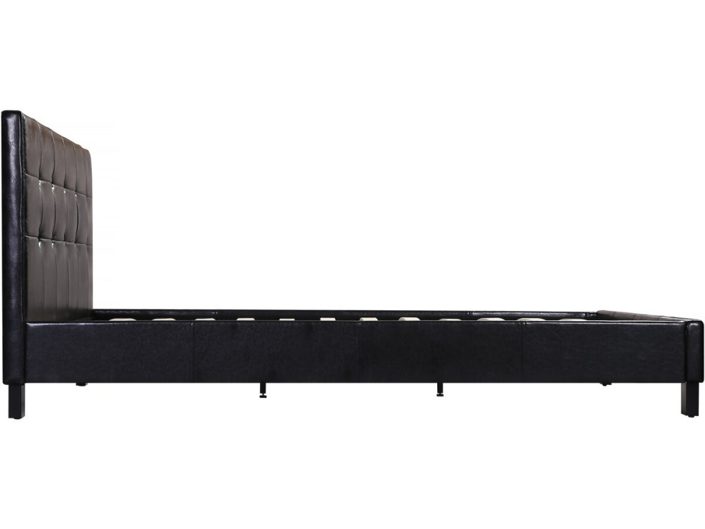 Lit double en pvc "Julia" - 140 x 190 cm - Noir