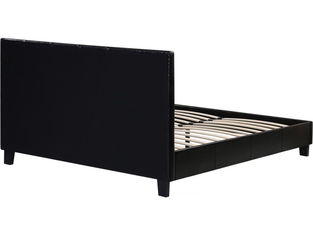 Lit double en pvc "Julia" - 140 x 190 cm - Noir