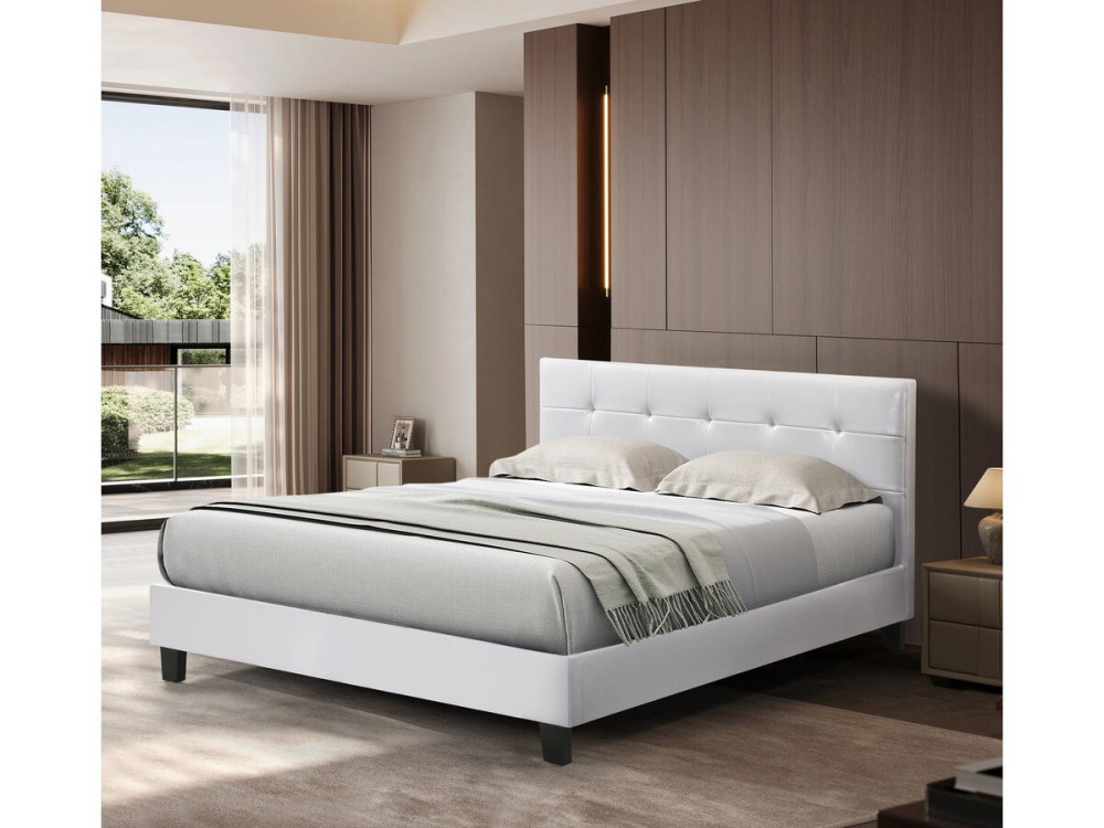 Lit double en pvc "Julia" - 180 x 200 - Blanc