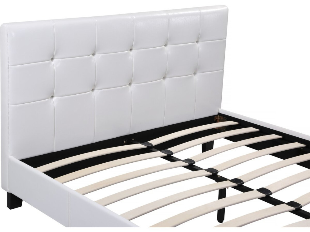 Lit double en pvc "Julia" - 180 x 200 - Blanc