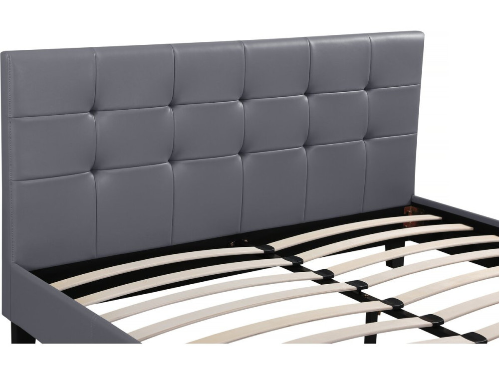 Lit double en pvc "Julia" - 160 x 200 - Gris clair
