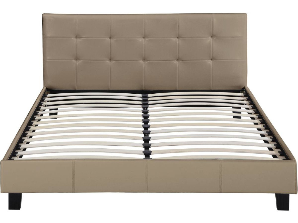 Lit double en pvc "Julia" - 160 x 200 - Taupe