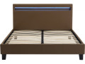 Lit LED "Maria" - 140 x 190 cm - Noir - Taupe