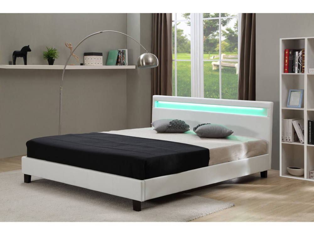 Lit LED "Maria" - 160 x 200 cm - Blanc