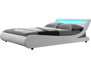 Lit LED "Natacha" - 160 x 200 cm - Blanc