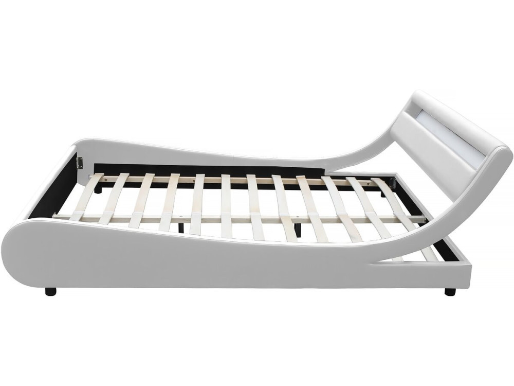 Lit LED "Natacha" - 160 x 200 cm - Blanc
