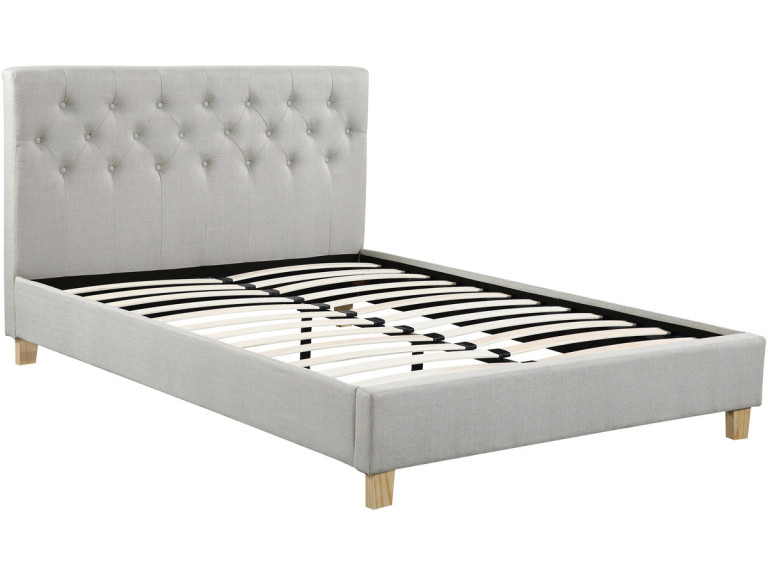 Lit double "Emmy" - 140 x 190 cm - Beige