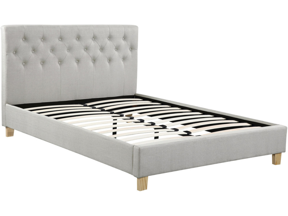Lit double "Emmy" - 140 x 190 cm - Beige