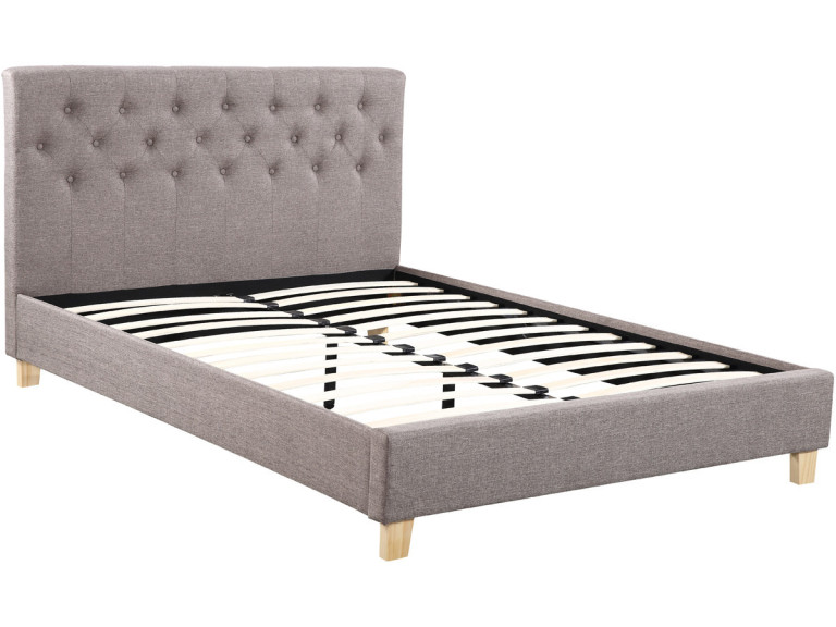 Lit double "Emmy" - 140 x 190 cm - Taupe