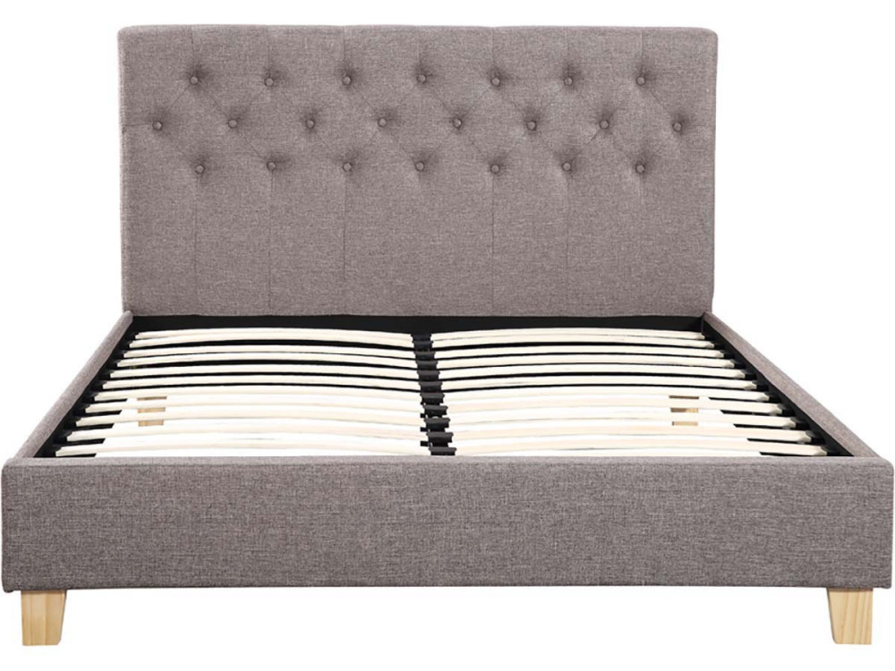 Lit double "Emmy" - 140 x 190 cm - Taupe