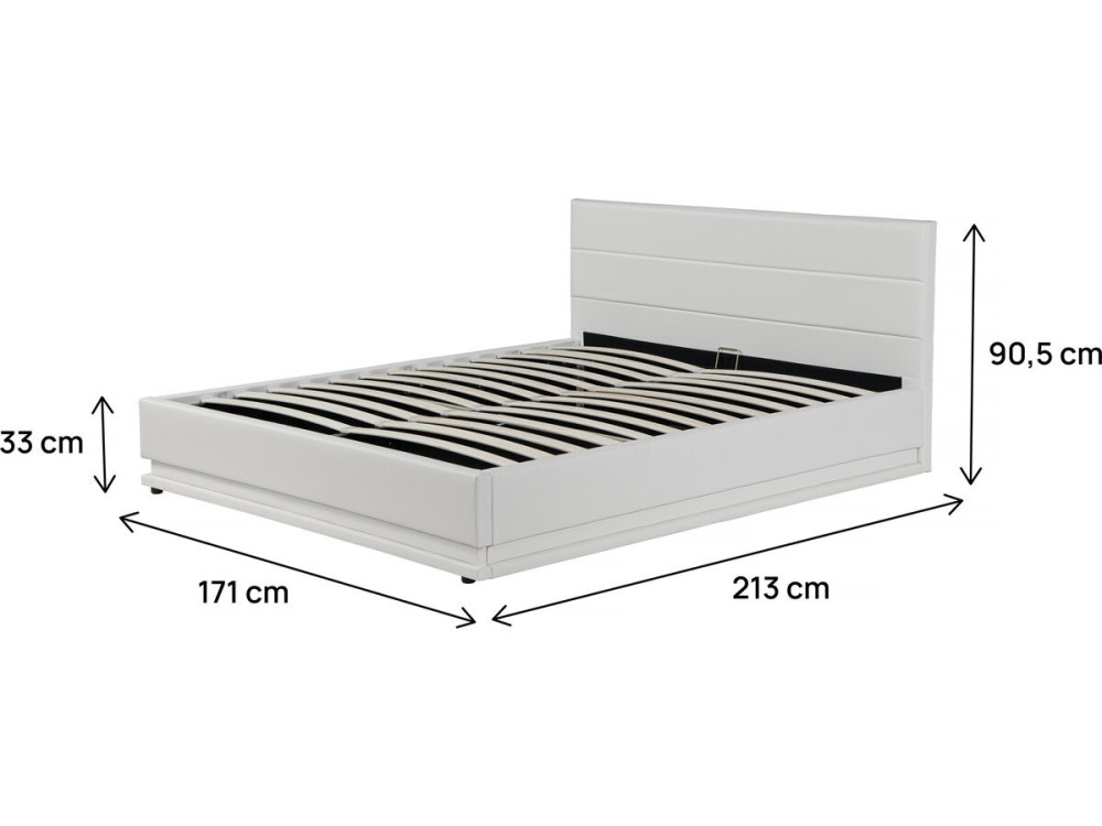Lit LED avec coffre "Anastasia" - 160 x 200 cm - Blanc