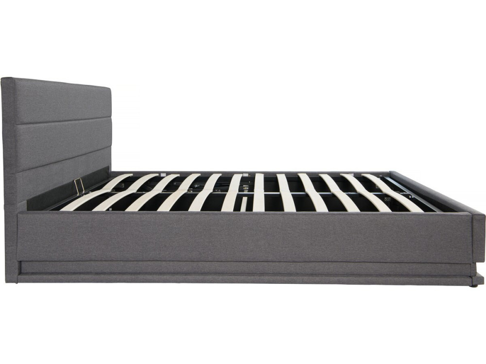 Lit LED avec coffre "Anastasia" - 140 x 190 - Gris foncé