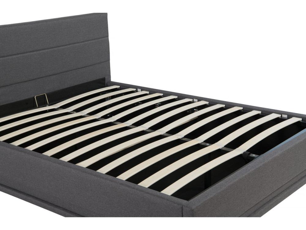 Lit LED avec coffre "Anastasia" - 140 x 190 - Gris foncé
