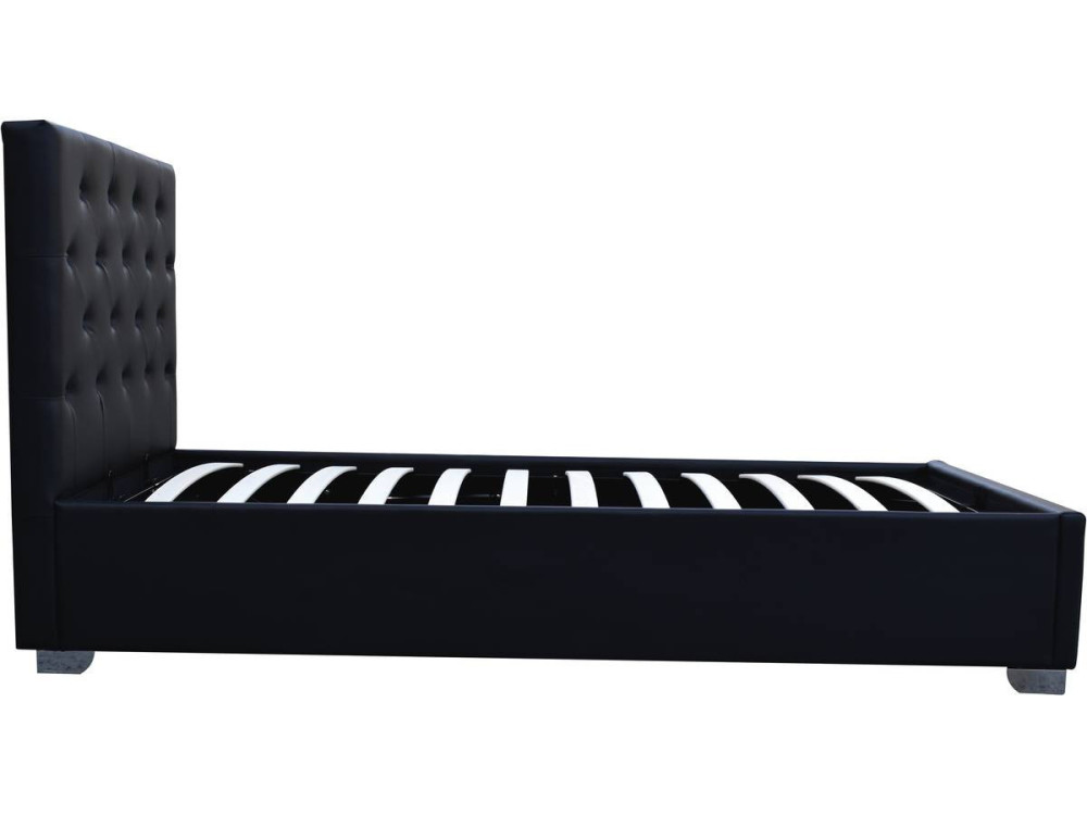 Lit simple avec coffre "Tino" - 90 × 190 cm - Noir