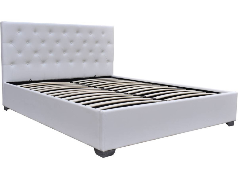 Lit double avec coffre "Tino" - 140 × 190 cm - Blanc
