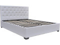 Lit double avec coffre "Tino" - 160 × 200 cm - Gris - Blanc