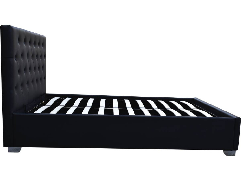 Lit double avec coffre "Tino" - 160 × 200 cm - Noir