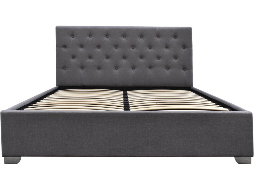 Lit double avec coffre "Tino" - 160 × 200 cm - Gris