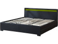 Lit LED avec 4 tiroirs "Nico" - 140 × 190 cm - Noir - Noir