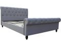 Lit Velours "Godefroy" - 140 x 190 cm - Gris - Gris