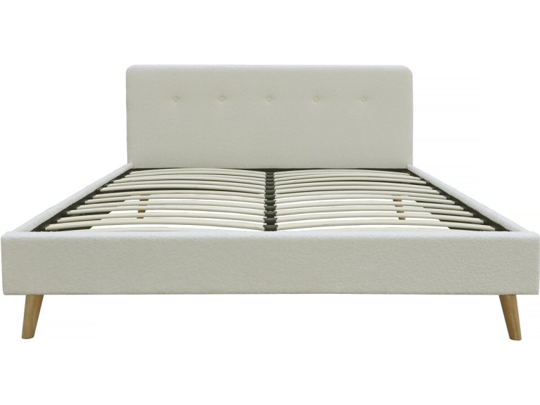 Lit tissu bouclette "Nemo" - 160 x 200 cm - Crème