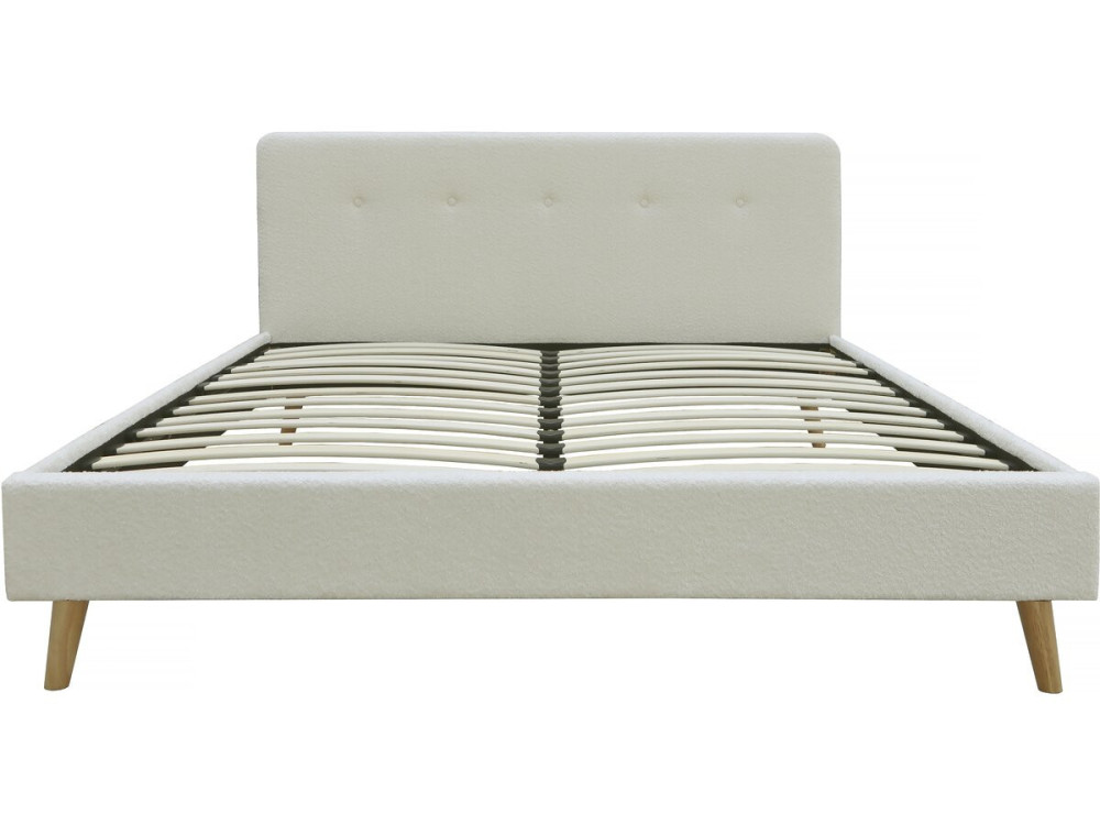 Lit tissu bouclette "Nemo" - 160 x 200 cm - Crème